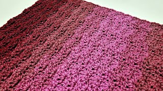 How To Crochet EASY Stitch For Blankets and Scarfs  Crowned Shells [upl. by Whyte]