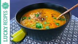 Indisches Dal Rezept – Linsensuppe aus gelben Linsen  Indische Rezepte [upl. by Wadesworth]