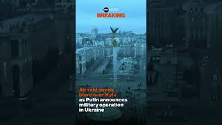 Air raid sirens blare across Kyiv as a Putin orders military operation in Ukraine [upl. by Ahsinwad328]