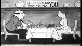 World War I campaign in the United States to save food so there will be plenty HD Stock Footage [upl. by Naujat260]