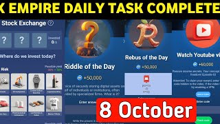 11 Oct X Empire Daily Investment Funds  X Empire Daily Combo Today  Riddle and Rebus of the day [upl. by Eleon]