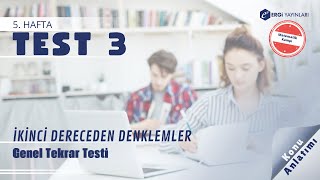 Ergi AYT 2024 Matematik Kampı  Test 3  İkinci Dereceden Denklemler Genel Tekrar Testi [upl. by Richer]