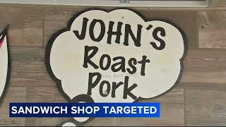 Johns Roast Pork in South Philadelphia targeted by vandal while owner on vacation [upl. by Sato736]