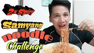 Samyang Noodles Challenge 2x Spicy eating show [upl. by Etnom]