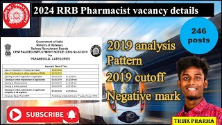 RRB Pharmacist vacancy details  2019 notification  thinkpharma [upl. by Corwun]