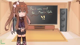 🌟 Fandoms react to Monika  ddlc ddlcmonika monika omori reacts reactto 💫 [upl. by Jovi]