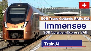 4K Swiss Train Compilation  Treno Gottardo  VAE VoralpenExpress RABe 526 SOB Sudöstbahn Immensee [upl. by Karlik]