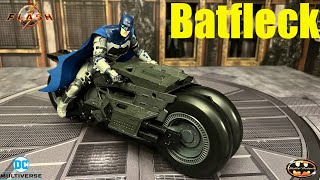 McFarlane DC Multiverse Blue Grey Batlfeck Flash Movie Ben Affleck Batman Platinum Figure Review [upl. by Neyu]