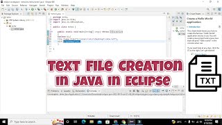 how to create a text file in java in eclipse  How to make a text file in java in eclipse [upl. by Joel]