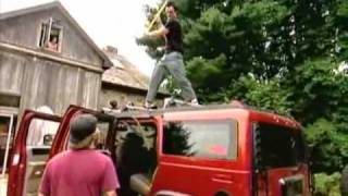 Bam Margera Johnny Knoxville Destroys Bams Hummer [upl. by Leuqer]