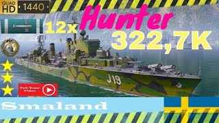 Smaland Swedish Destroy Hunter Švédský Lovec World of Warships 155000 K [upl. by Adnohser]