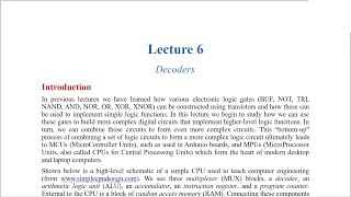 LC Lecture 06 Decoders [upl. by Briana]