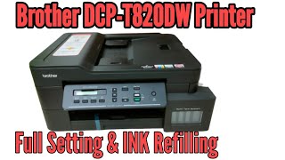 How to start Brother printer after UnboxingHow To Refill Brother DCPT820DW Printer [upl. by Tandy990]