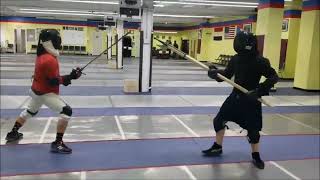 HEMA Longsword Vs Poleaxe Sparring  Fighting with an unfair advantage [upl. by Adnolahs]