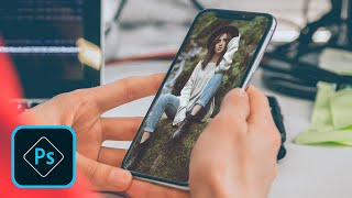 Add any photo to iPhone Screen  Photoshop Mockup Tutorial [upl. by Arten]