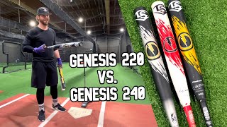 Louisville Slugger Genesis 1pc 220 vs 2pc 240 Exit Velocity Test  USSSA Slowpitch Bat Review [upl. by Arykahs137]