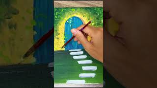 Small Road With Flowers  Acrylic painting for beginners step by step  Paint9 Art [upl. by Pooi160]