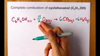 Complete Combustion of Cyclohexanol C6H11OH Balanced Equation [upl. by Zehc]