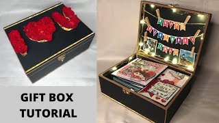 How To Make Hamper Box At Home  Handmade Birthday Gift Ideas  Gift Box Tutorial  Crafteholic [upl. by Zack]