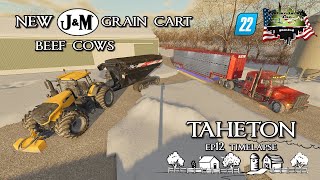 TAHETON EP12 TIMELAPSE  JampM GRAIN CART PLUS BUYING BEEF COWS  FS22  FARMING SIMULATOR 22 [upl. by Roselia]