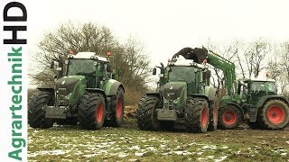 FENDT Traktoren im Schnee  Lohnunternehmen Kumm Agrar  Strautmann Streublitz  Miststreuen [upl. by Uyerta919]