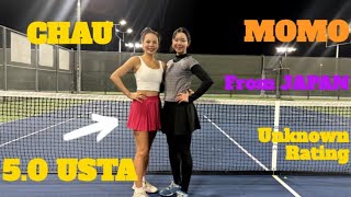 Women Tennis  Chau takes on the Feisty Momo from Japan with Bilingual Recap [upl. by Oidacra723]