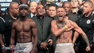 FULL amp UNCUT  FLOYD MAYWEATHER VS CONOR MCGREGOR WEIGH IN amp FACE OFF VIDEO [upl. by Jayne]