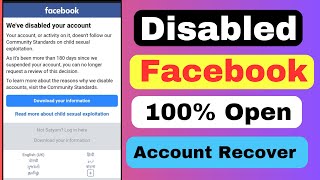 How to open disable facebook account 2024  How to recover facebook disable account 2024 fb problem [upl. by Gilder506]