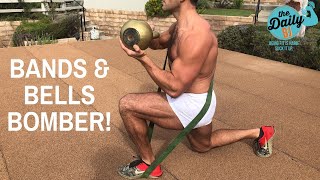 BANDS amp BELLS BOMBER  BJ Gaddour Kettlebells Resistance Bands Workout [upl. by Aivatahs]