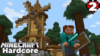 Minecraft 116 Hardcore Survival  Starter Farming area Windmill and NEAR DEATH 2 [upl. by Sammie572]