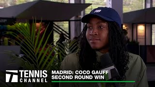 Coco Gauff Discusses Her Win Over Rus Her Time Magazine Cover and Zendaya  Madrid Second Round [upl. by Cichocki683]