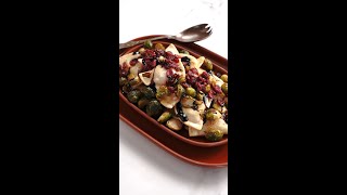 Roasted Brussels Sprouts and Pierogies with Craisins and Balsamic Glaze [upl. by Sarge]