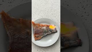 Crispy salmon skin asmr asmr asmrsounds [upl. by Strickman488]