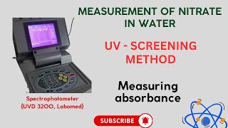 Measuring Nitrate in Water UV Screening Method Spectrophotometric Measurement of Absorbances [upl. by Otti]