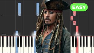 He’s a Pirate EASY Piano Tutorial  Sheets [upl. by Wanfried486]