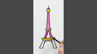 Eiffel Tower Drawing and Painting for Kids shortsvideo painting art shorts [upl. by Frear]