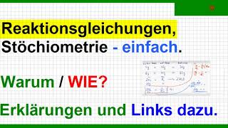 Reaktionsgleichungen aufstellen u ausgleichen dazu Stöchiometrie Stoffmengen Übersicht [upl. by Ioyal236]