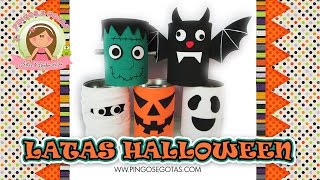 DIY LATAS HALLOWEEN  Bem fácil para iniciantes [upl. by Jennie]