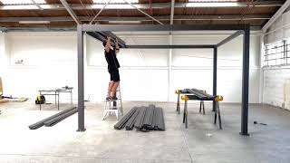 Aluminium Louvre Roof System Pergola Assembly Video [upl. by Ecitnirp]