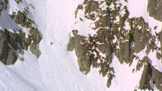 Sluff Carriers Skier Down Steep Chute [upl. by Eceinwahs]