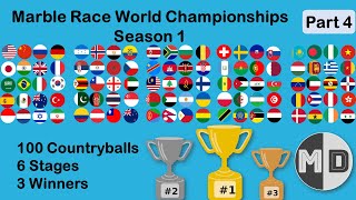 Marble Race of 100 Countryballs  Marble Race World Championship Season 1 Stage 4 [upl. by Jameson]