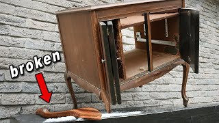 Antique Record Player Cabinet Restoration  It plays music again [upl. by Nolrak473]