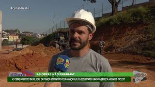 AS OBRAS DO CENTRO DA MULHER E DA CRIANÇA EM BRAGANÇA SEGUEM APÓS UMA NOVA EMPRESA ASSUMIR O PROJETO [upl. by Puto]