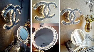 DIY High End Designer Inspired Dupes  Chanel Inspired Wall Sconce DIY Glam Lighted Vanity Mirror [upl. by Nwahsek]