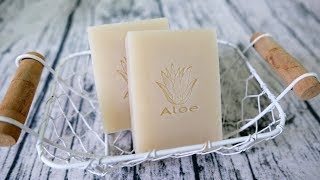 蘆薈洗顏皂DIY  how to make aloe vera handmade soap  手工皂 [upl. by Hagood]