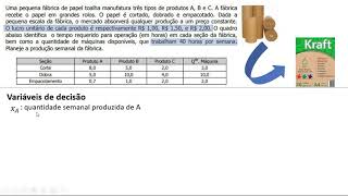 Exercício de Pesquisa Operacional Resolvido 01  Parte1 [upl. by Sifan]