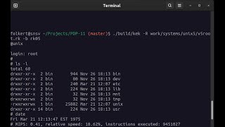 PDP11 emulator running under Linux emulating UNIX5 [upl. by Rehtul]