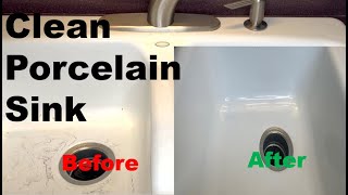 How to Clean a White Porcelain Kitchen Sink  Revealing The Best Cleaning Method [upl. by Alika]