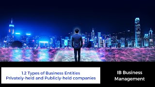 12  Types of Business Entities  Privately and Publicly held Companies  IB Business Management [upl. by Hoxsie]