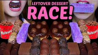 ASMR LEFTOVER DESSERT RACE MALTESERS DONUT CHOCOLATE CAKE BALLS DOVE ICE CREAM KINDER FERRERO [upl. by Yks294]